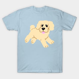 Simple Golden Poodle - Blue T-Shirt